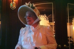 Dr. Ann Wass gives her talk on fashion history.
