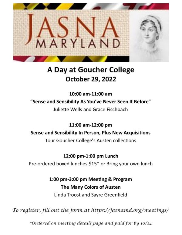 A Day at Goucher College JASNA MD